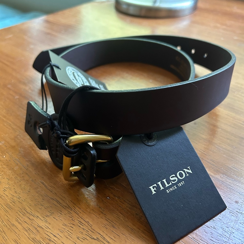 Filson 1 1/4” Bridle Leather Belt sz 34